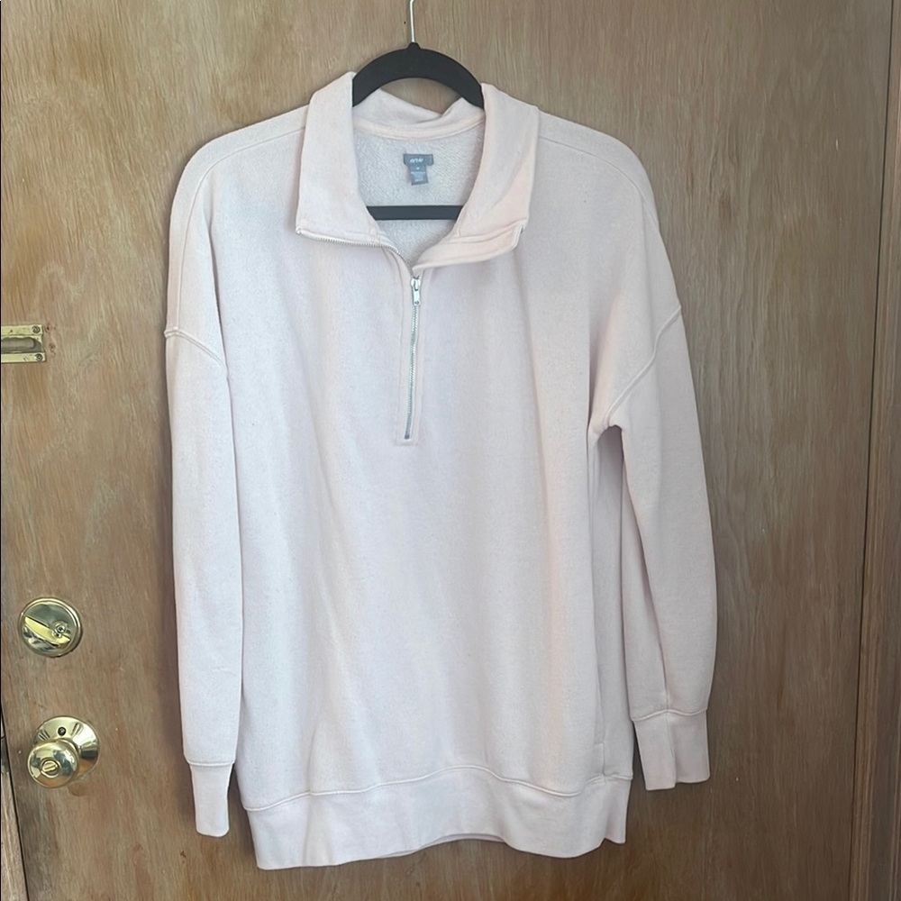 Aerie Soft Pink Knit Quarter Zip